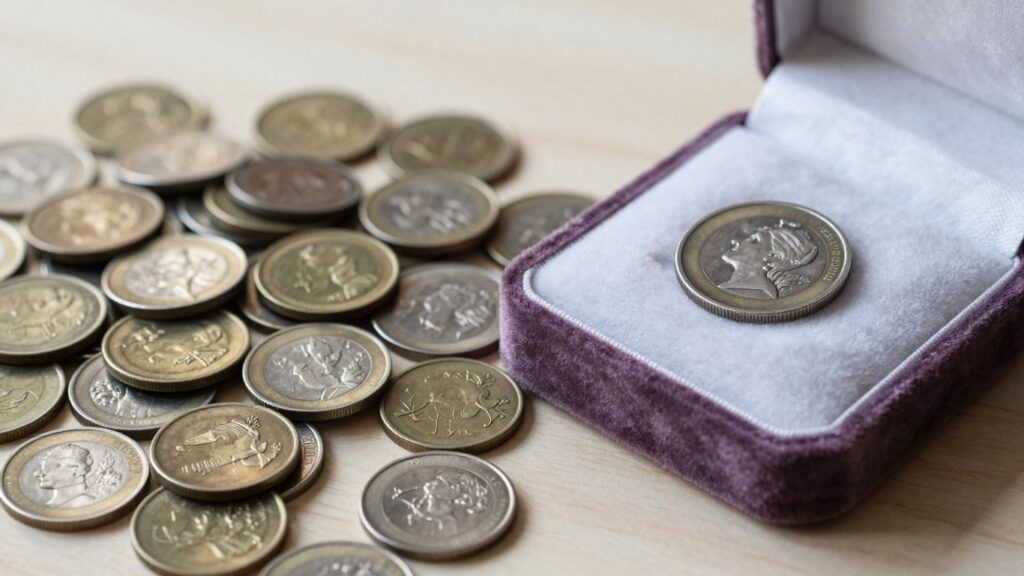 Coins: individual vs. collection comparison.